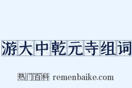 游大中乾元寺组词是什么意思的图片